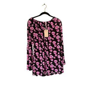 West loop bell sleeve off shoulder floral mini dress/tunic size small